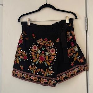 Zara embroidered skort